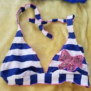 Arizona Navy Blue/White Stripes Bikini Top